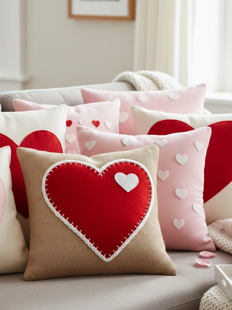 10. Heart Pillow Covers No Sew Swap