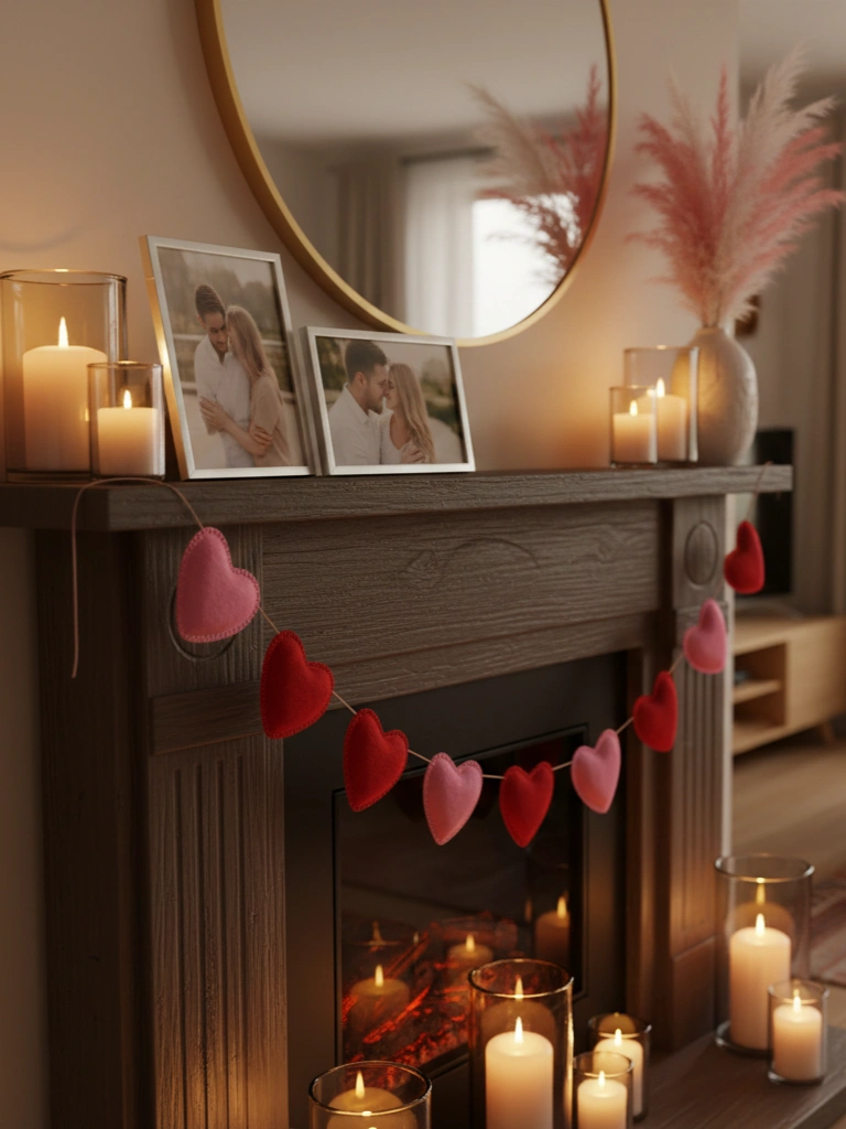 12. Fireplace Mantel Valentine Styling living room focal point