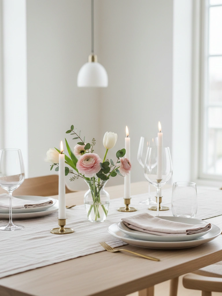 12. Scandi Style Valentines Day Table Decor Thats Clean and Calm