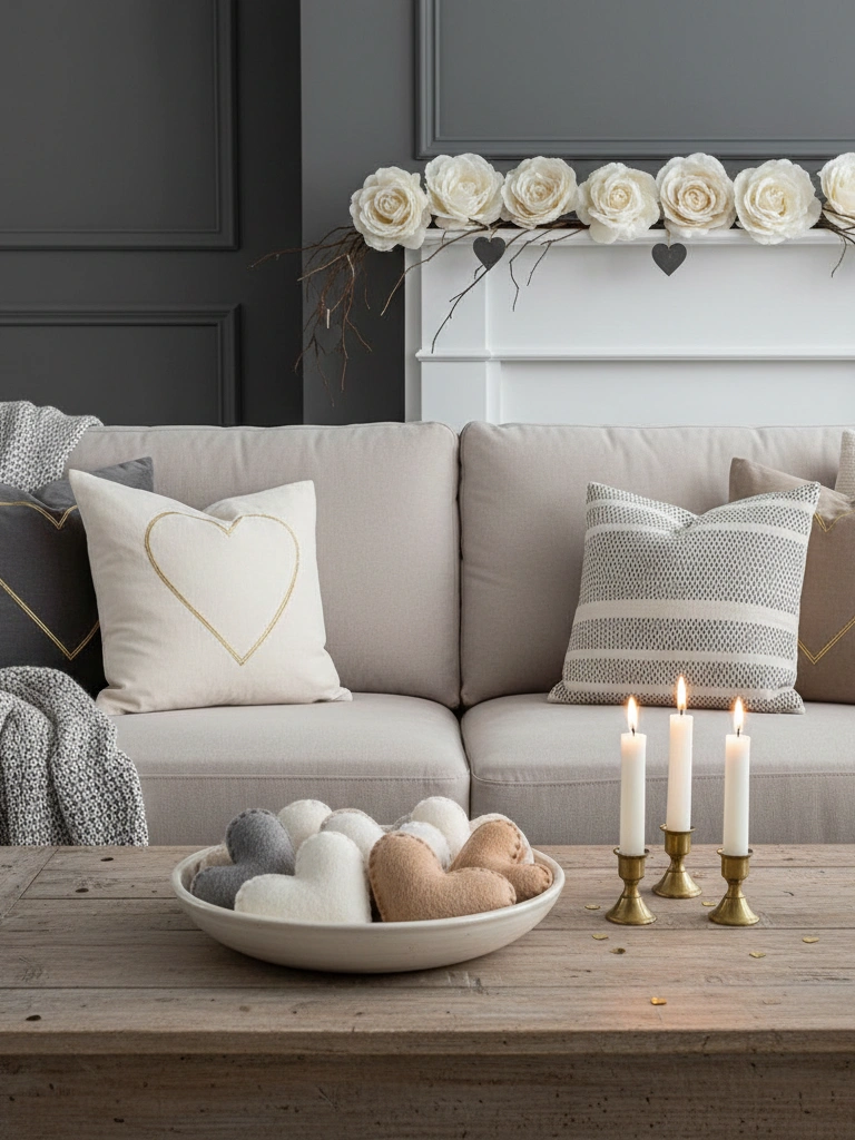 26 Beautiful Valentines Day House Decor Ideas You’ll Love 13 13. Neutral Valentine decor for people who dont do pink