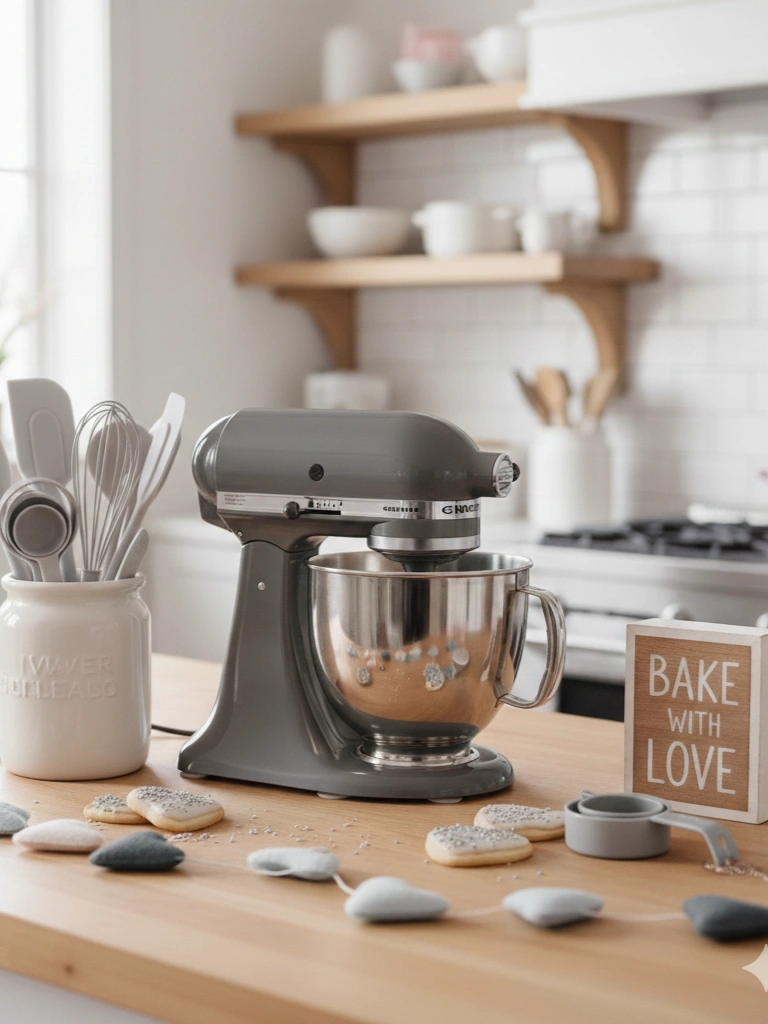 13. Pink Stand Mixer With Coordinating Accessories