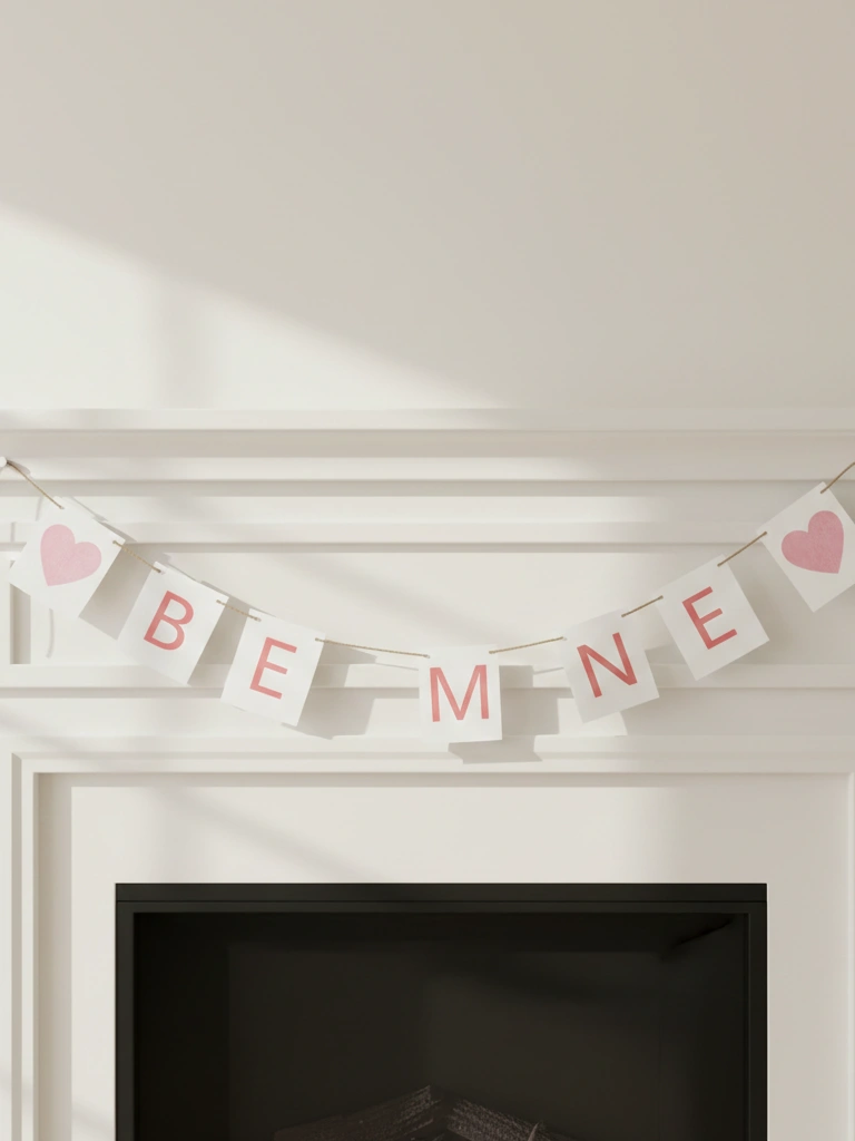 13. Printable Valentine Banner for the Fireplace