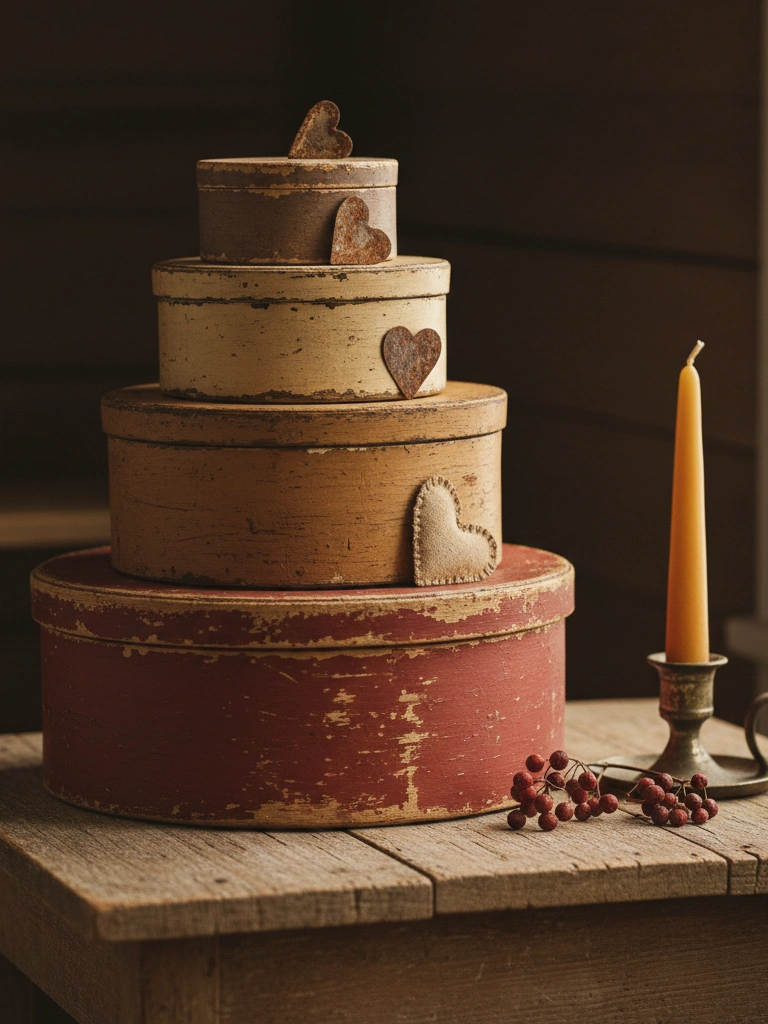 13. Stacked Pantry Box Heart Display