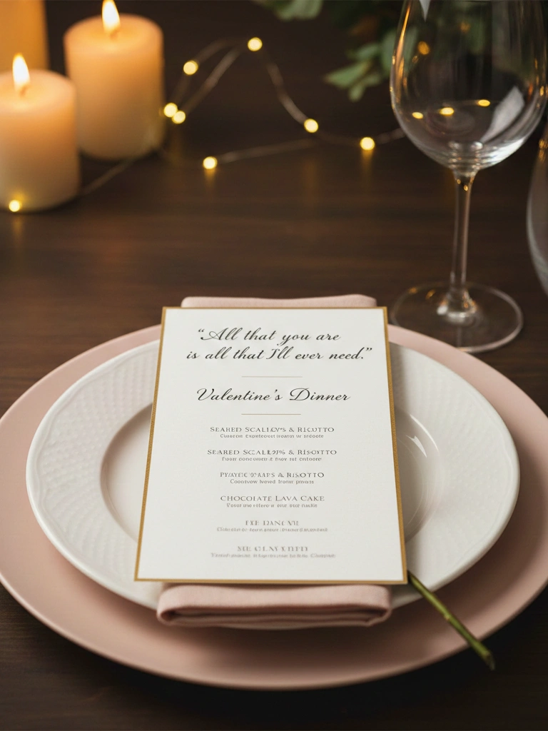 14. Love Quote Menu Cards Instant Styled Look