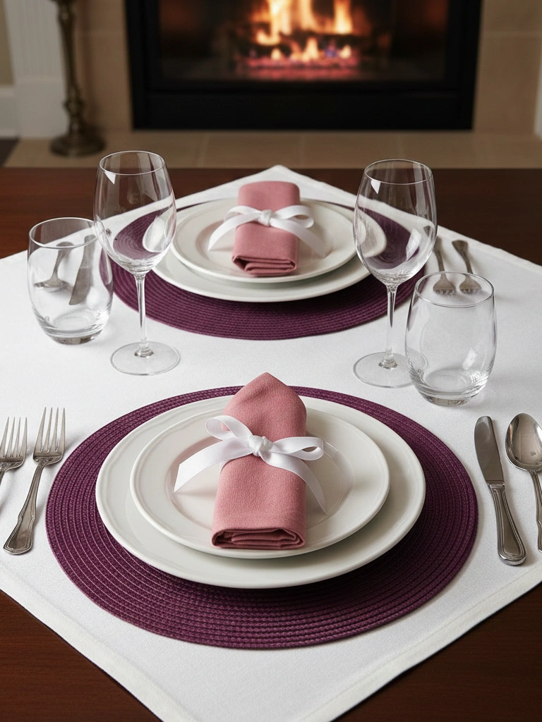 14. Red and White Table Setting