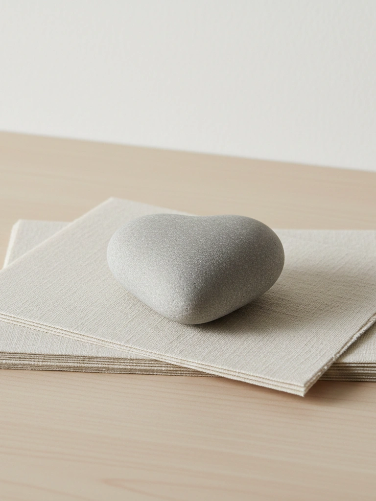 14. Sculptural Stone Hearts as Paperweights