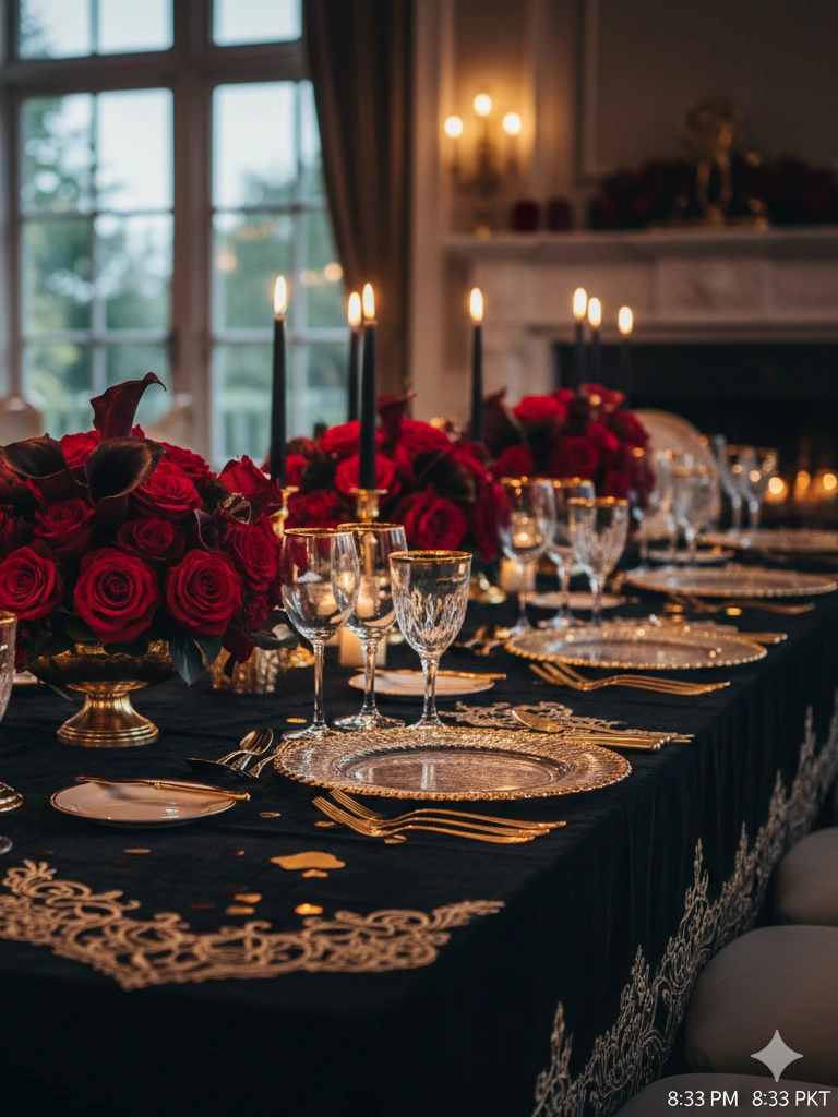 15. Black Tie Dinner Table Display