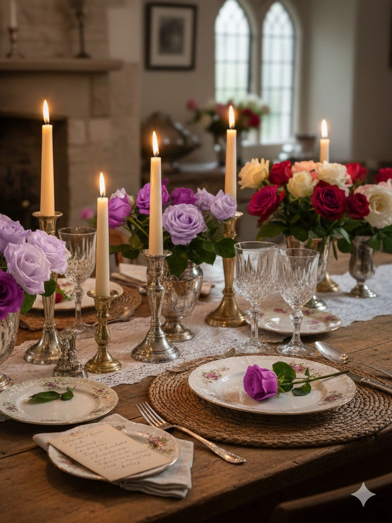 15. Candlelit Cottage Dinner Display