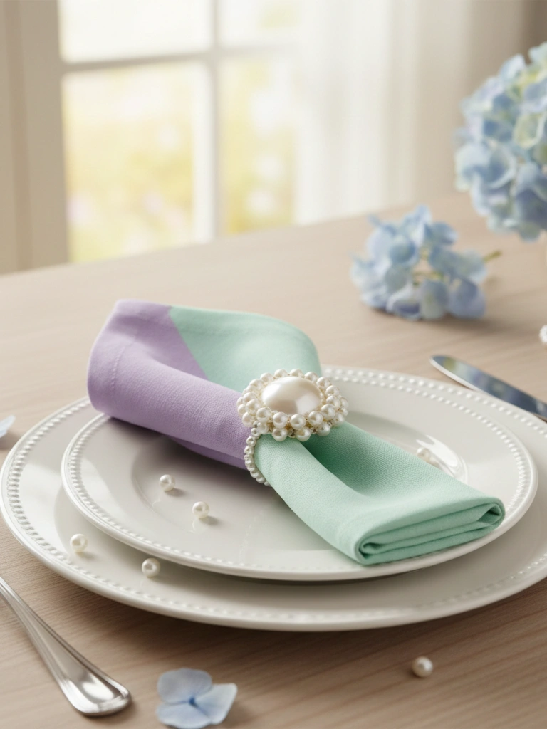15. Pastel Napkin and Charger Styling
