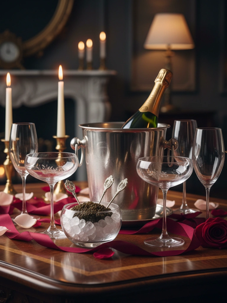 16. Champagne and Caviar Table Styling