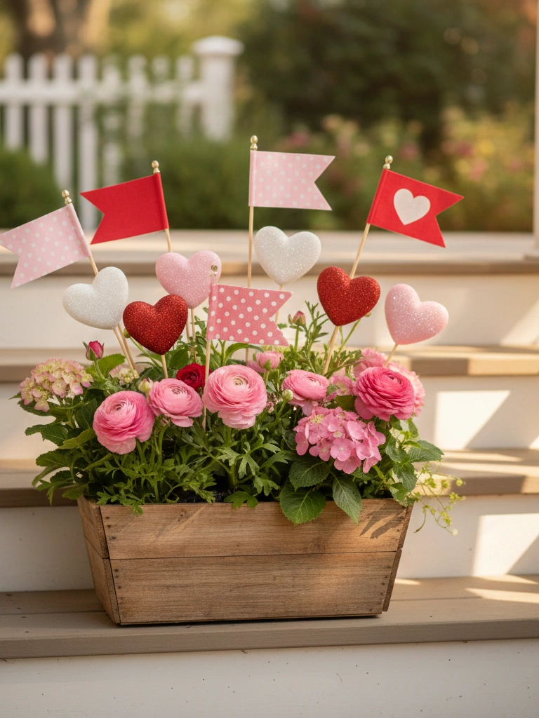 16. DIY Valentines Day Planter Box Displays