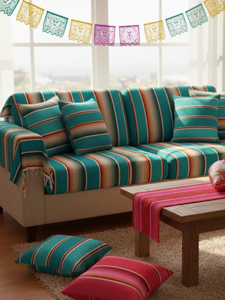 16. Red and Pink Serape Inspired Decor