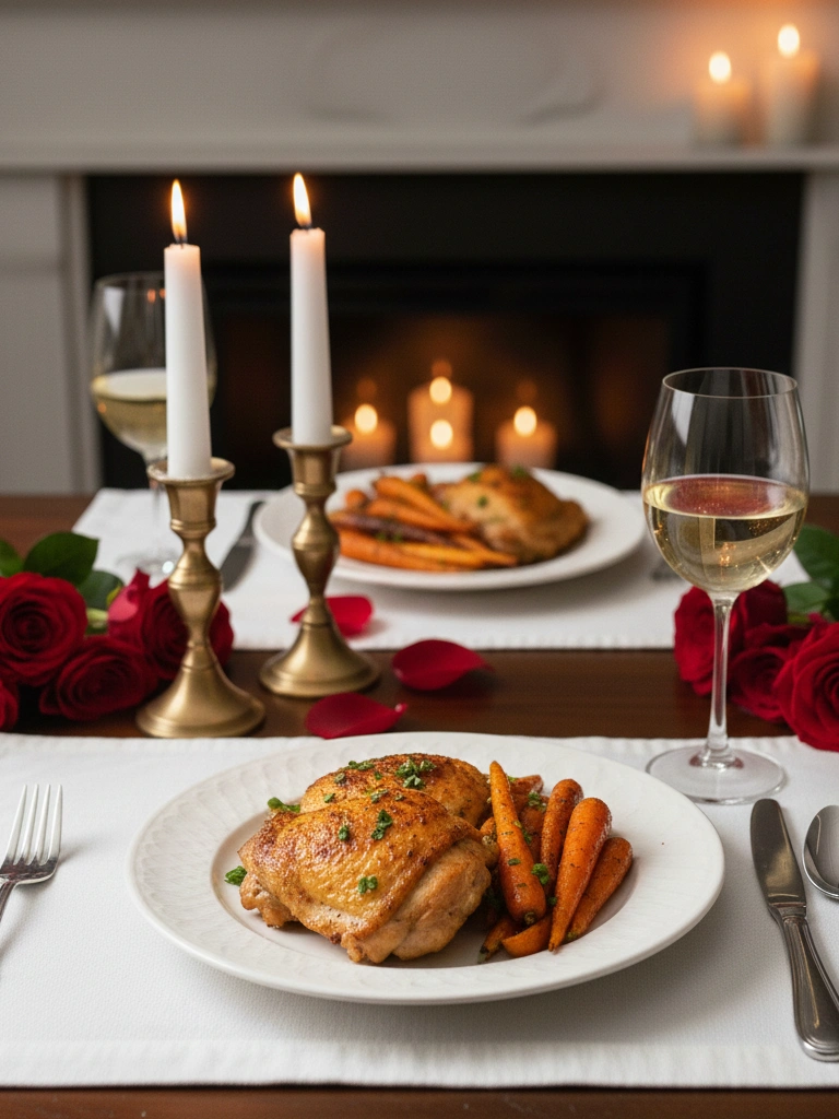 17. Budget Roasted Lemon Garlic Chicken Thighs Carrots