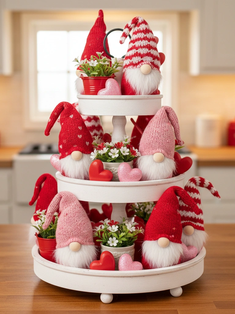 17. Gnome Valentine Tiered Tray