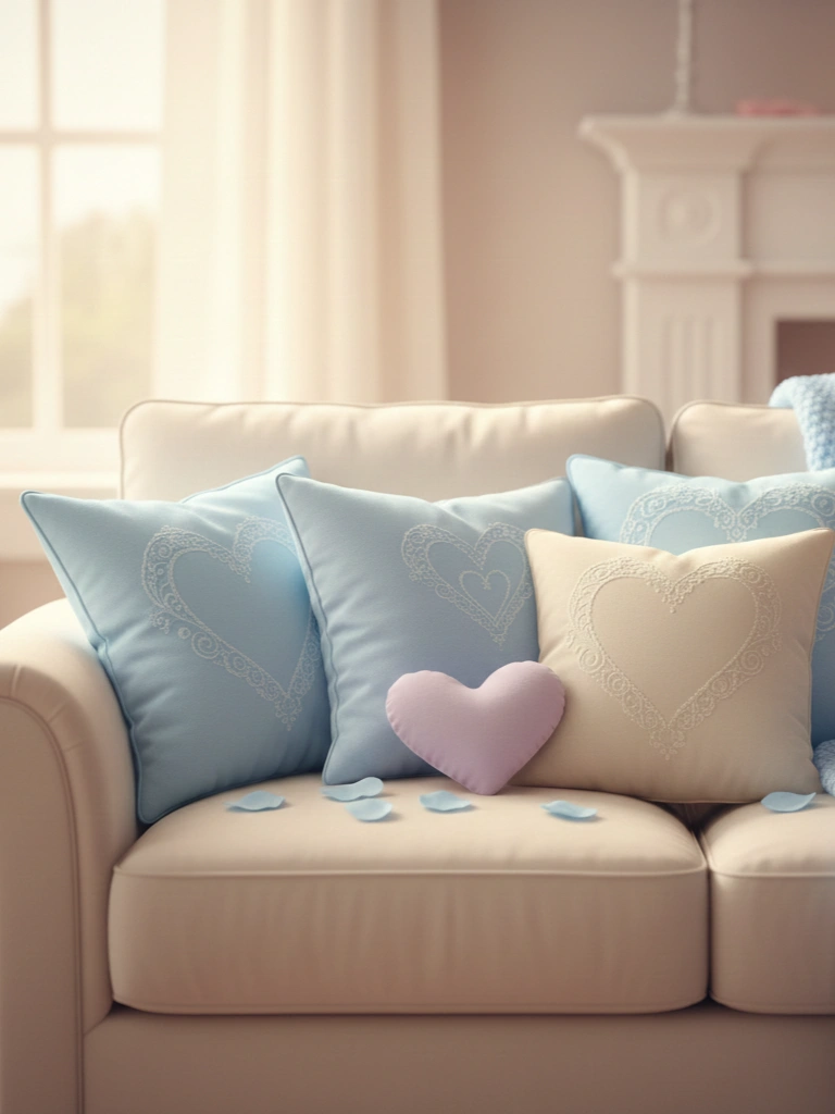 17. Pastel Throw Pillow Arrangement