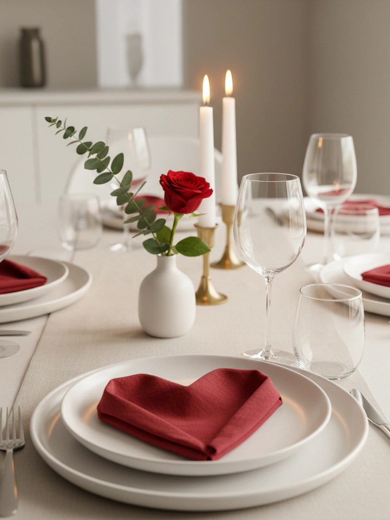 18. A Valentines Day Heart Napkin Fold That Takes 2 Minutes