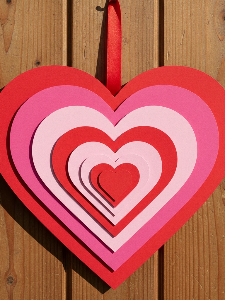 18. Cardstock Heart Door Hanger