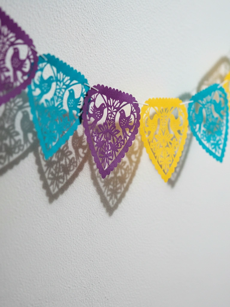 2. Heart Shaped Papel Picado Garland