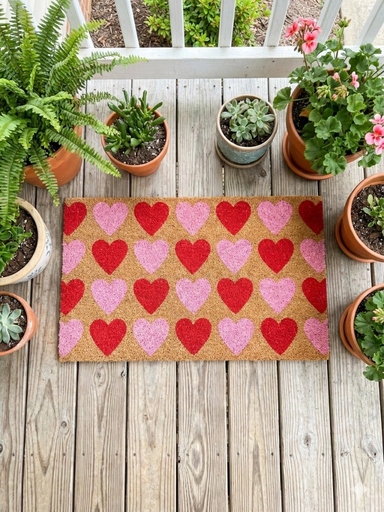 2. Red and Pink Door Mat Welcome Displays