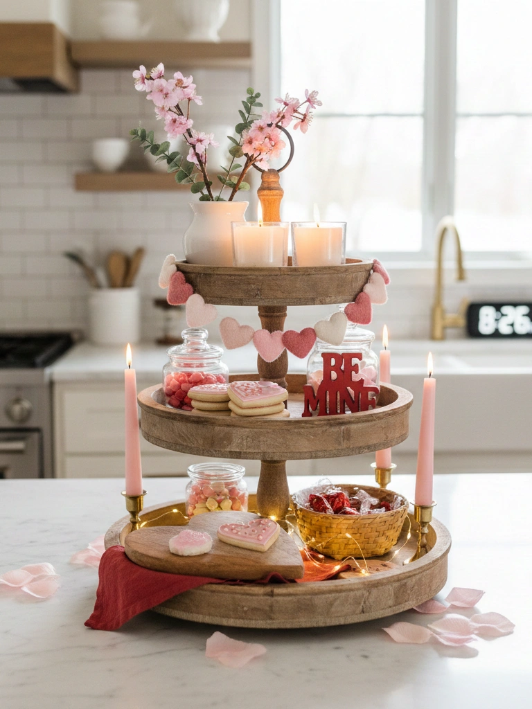 2. Tiered Tray Styled for Valentines Day