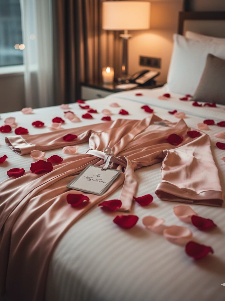 20. Silk or Satin Robe Laid Out as a Surprise Gift