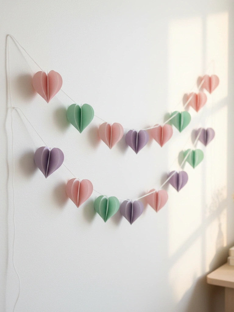 21. DIY Pastel Paper Heart Garland