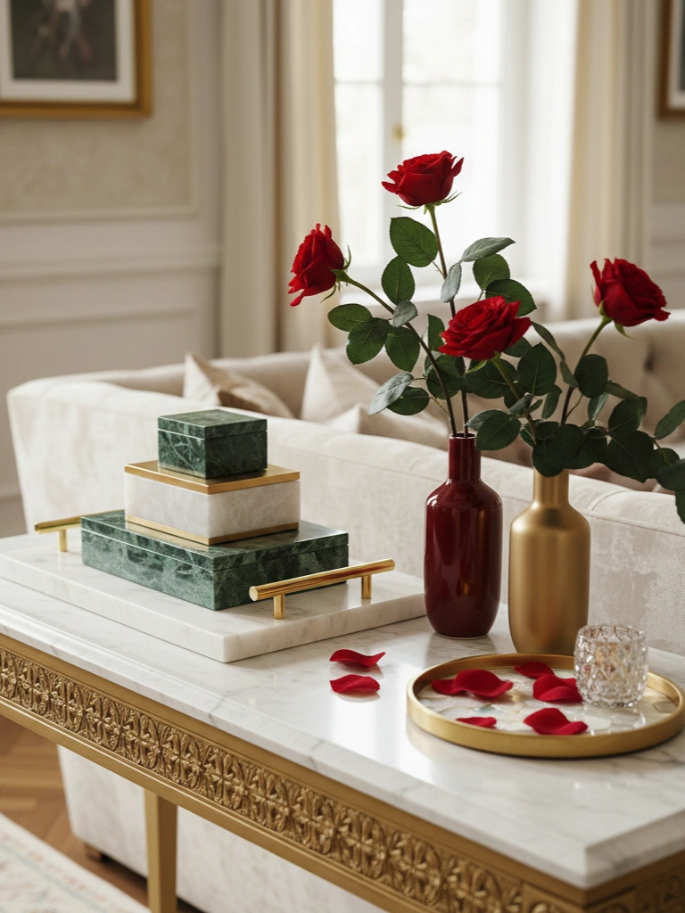 22. Marble and Gold Accent Pieces