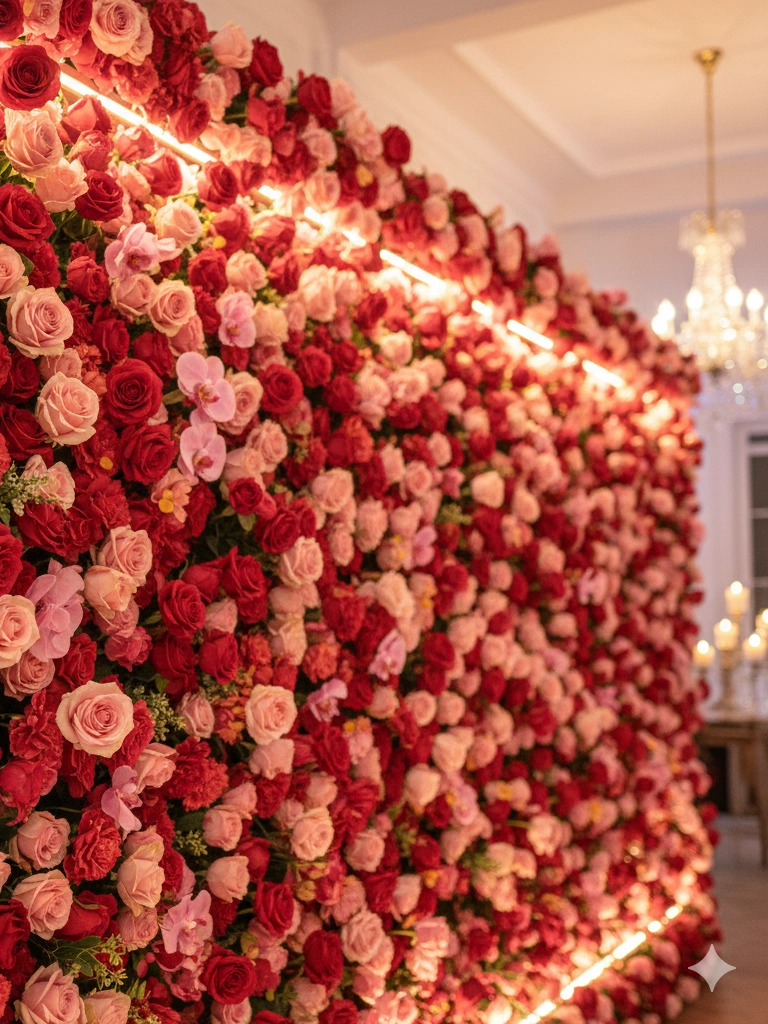 23. Fresh Flower Wall Installation