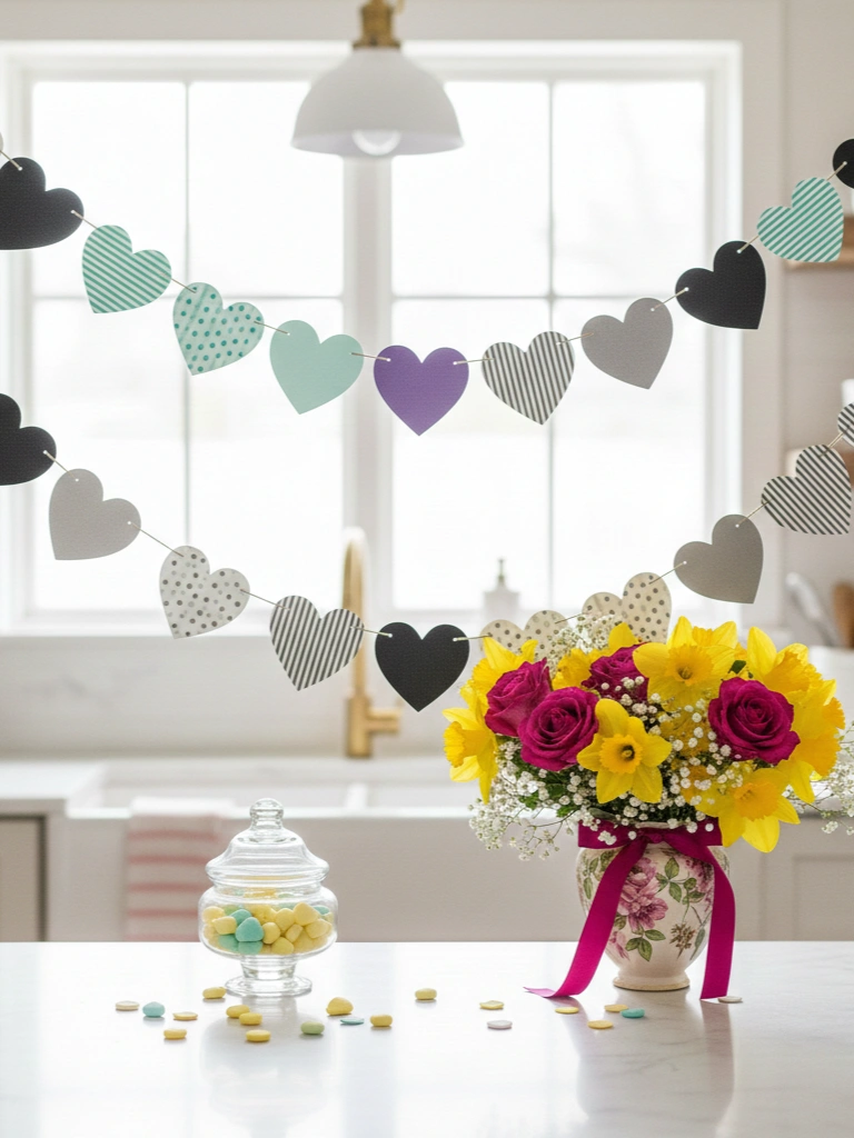 23. Paper Heart Garland Strung Across the Island