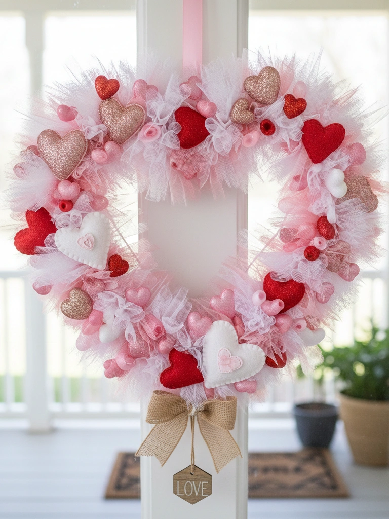 24. Dollar Store Heart Wreath Upgrade