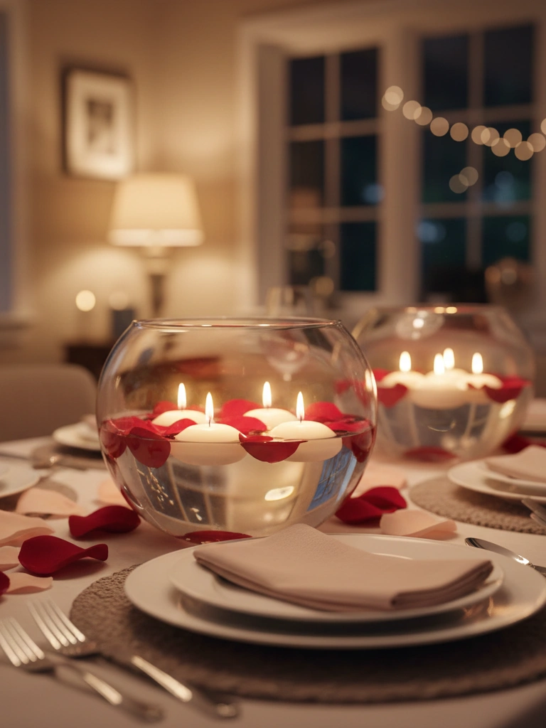 25. Floating Candles for Valentines Day The Simple Centerpiece Hack