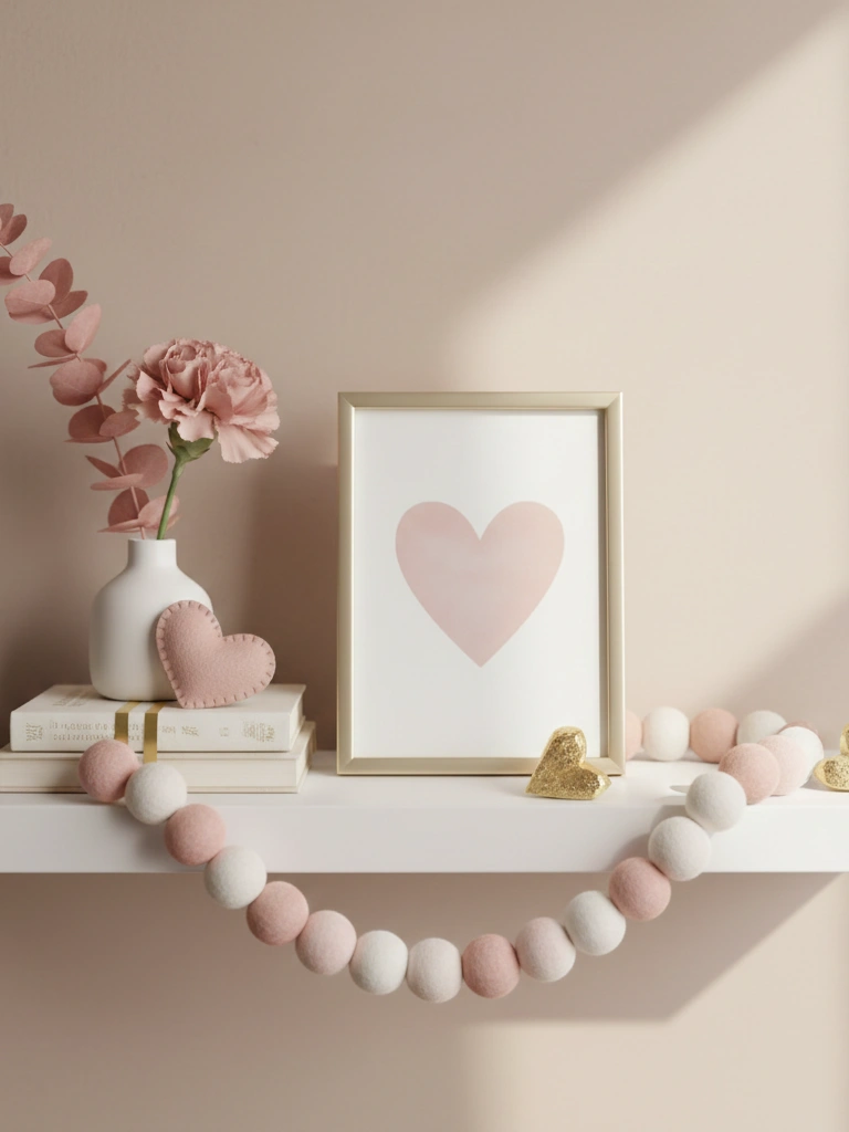 27. Neutral Valentine Shelf Styling White Blush
