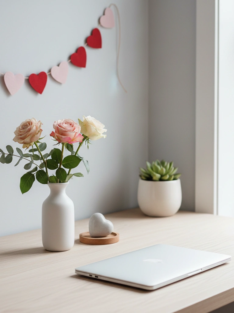 27. Scandinavian Style Valentine Decor With Soft Neutrals