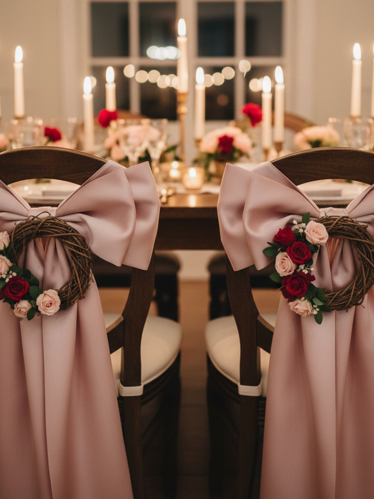 29. Valentines Day Chair Decor Ideas Bows Mini Wreaths and Cozy Details