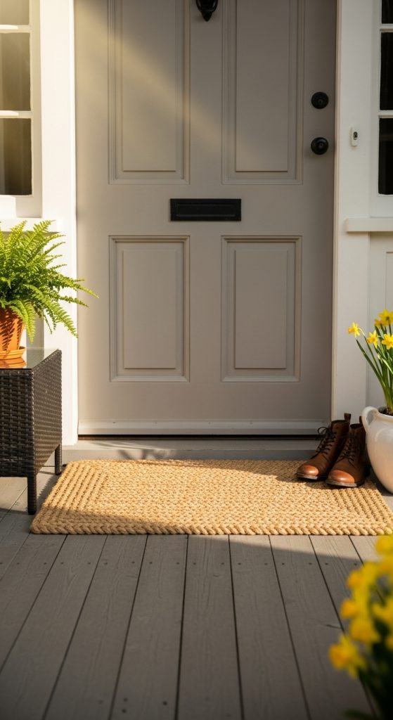 3. Light-Colored Door Mat