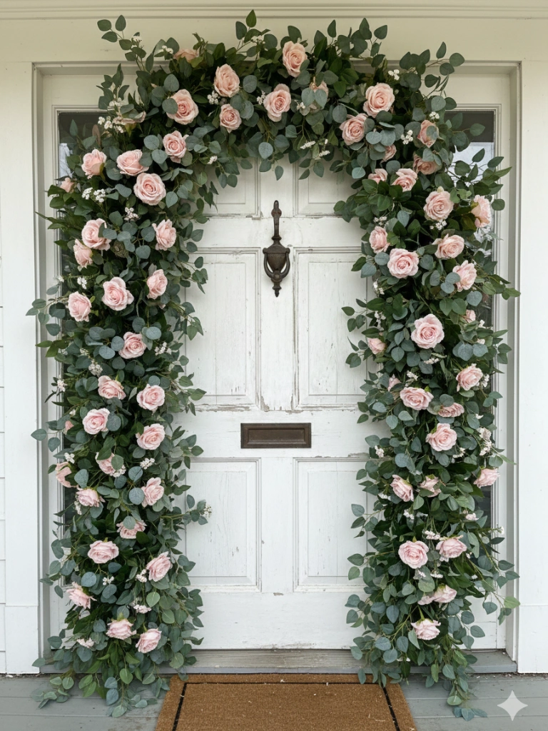 4. Romantic Garland Around Door Frames
