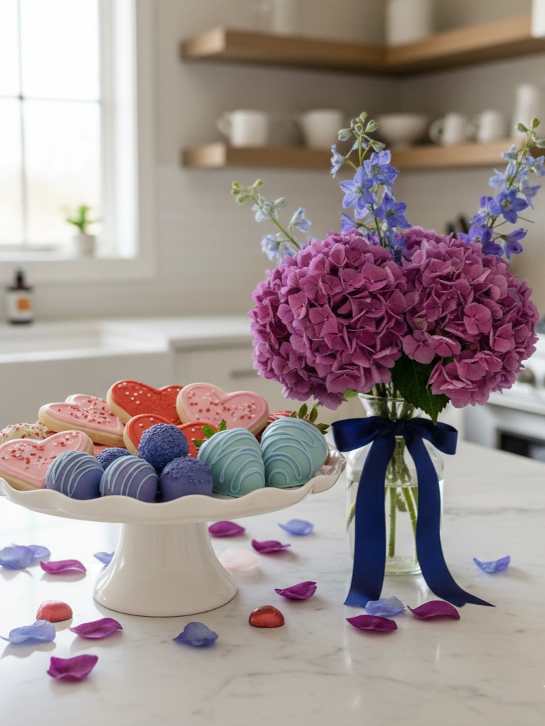 5. Cake Stand Display With Valentine Treats