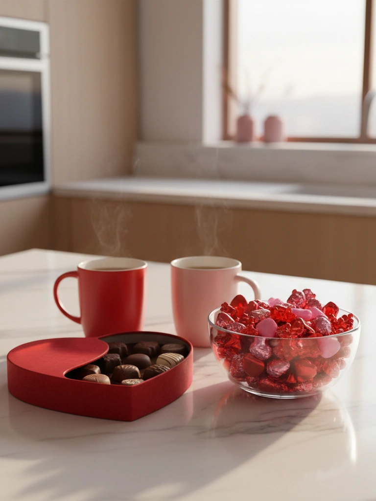 5. Chocolate Box plus Candy Bowl Clutter kitchen counters