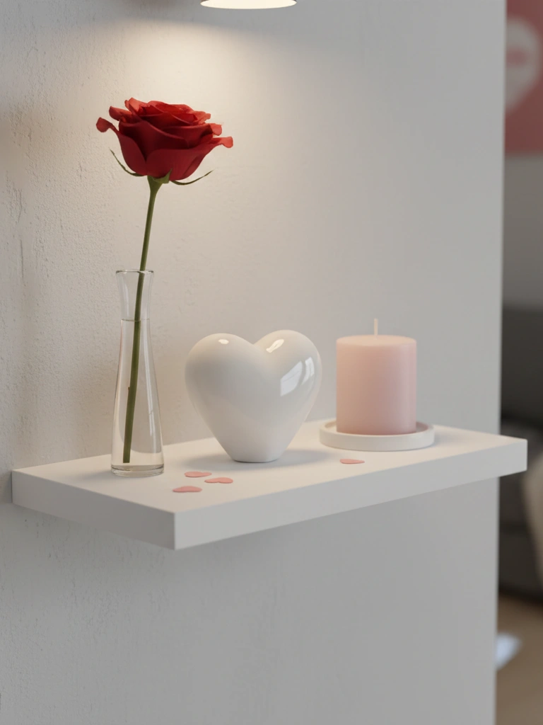 5. Floating Shelf Valentine Vignette