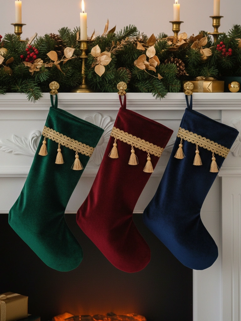 5. Lush Evergreen Garland With Gold Accents