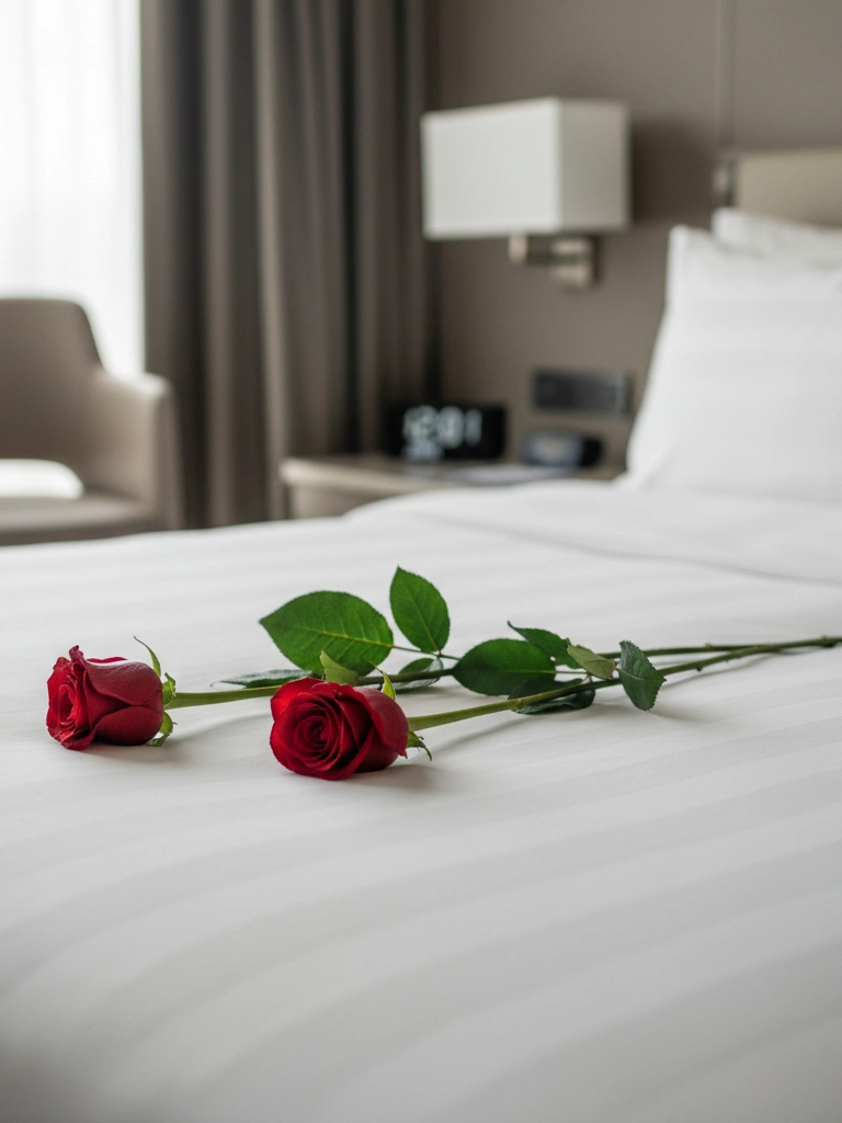 5. Single Rose on Each Pillow