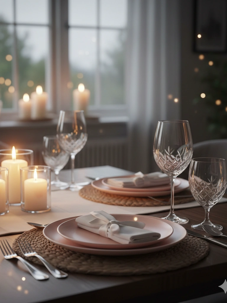 6. Fancy Place Settings for a Romantic Dinner Table