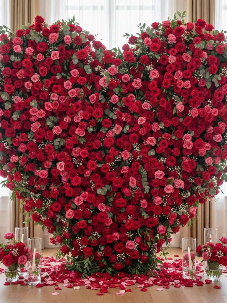 6. Floral Heart Backdrop Fresh or
