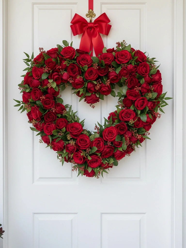6. Heart Shaped Wreath for Front Door