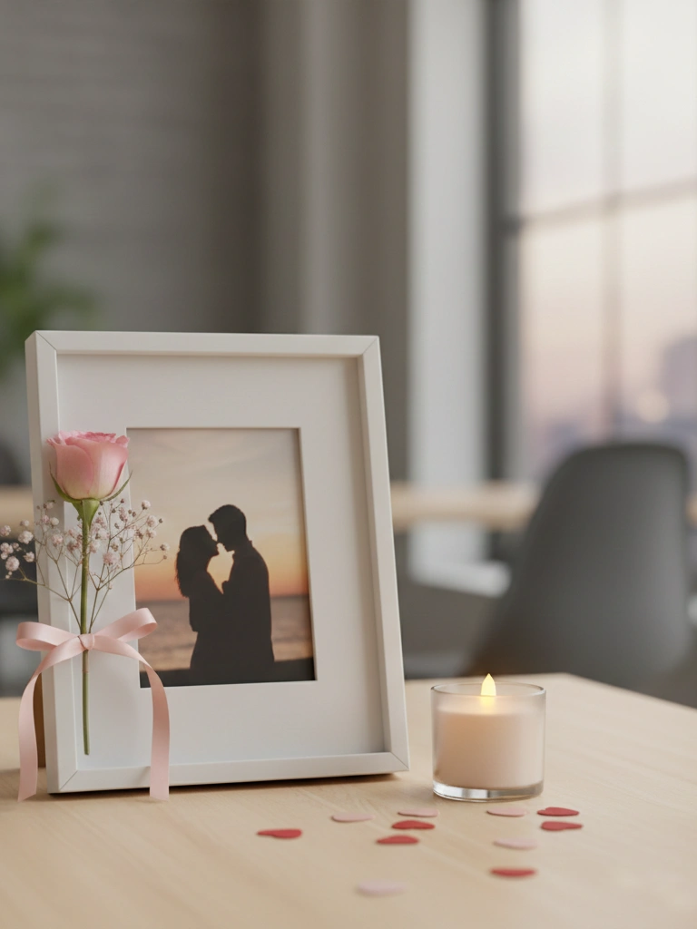6. Romantic Yet Subtle Photo Frame Decor for Your Desk