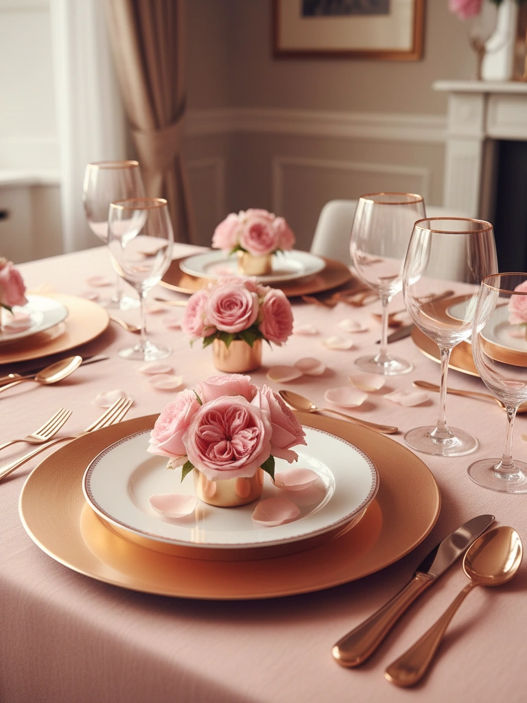 6. Rose Gold Table Setting Ideas