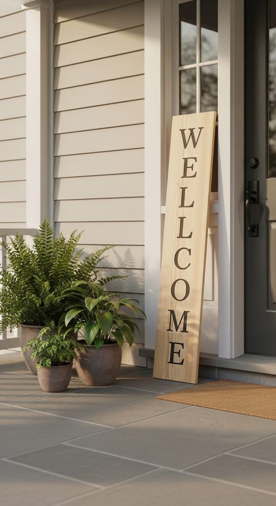 6. Wooden Welcome Sign