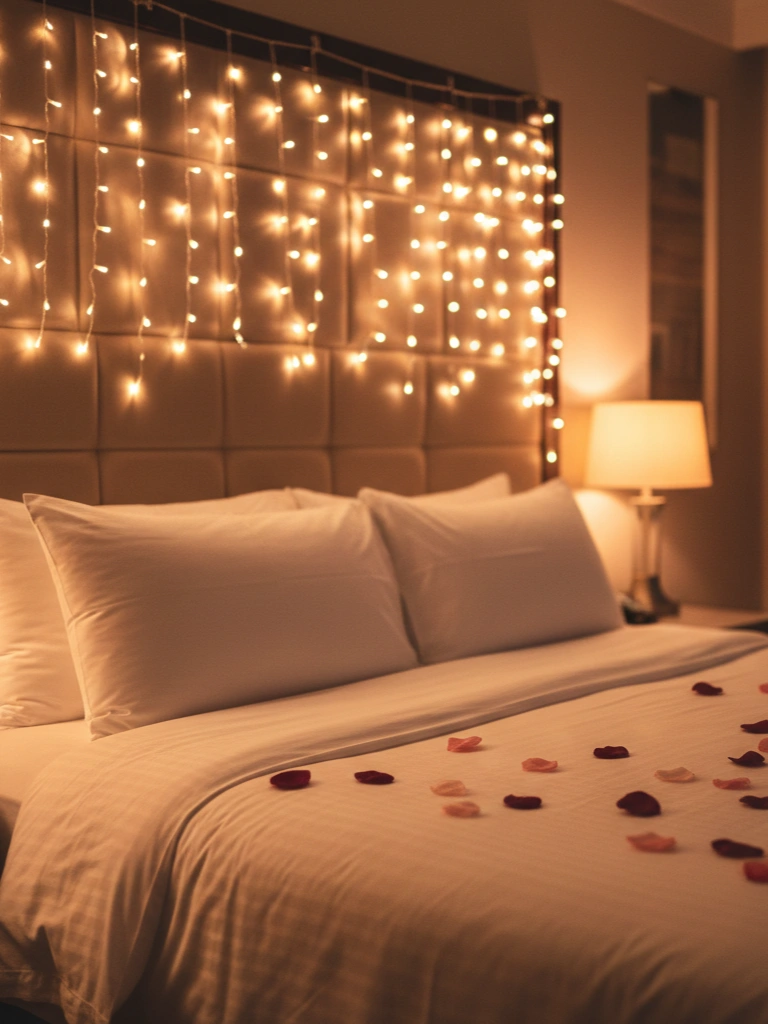 7. Fairy Lights Draped Over the Headboard