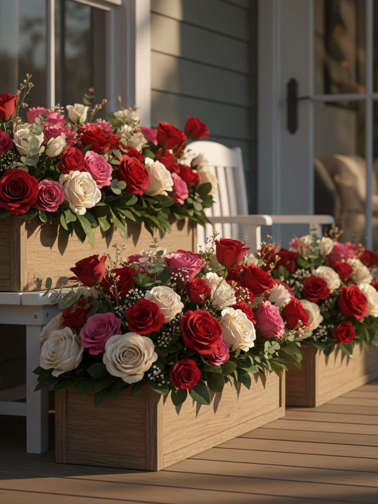 7. Flower Boxes and Rose Bouquets classic luxe look