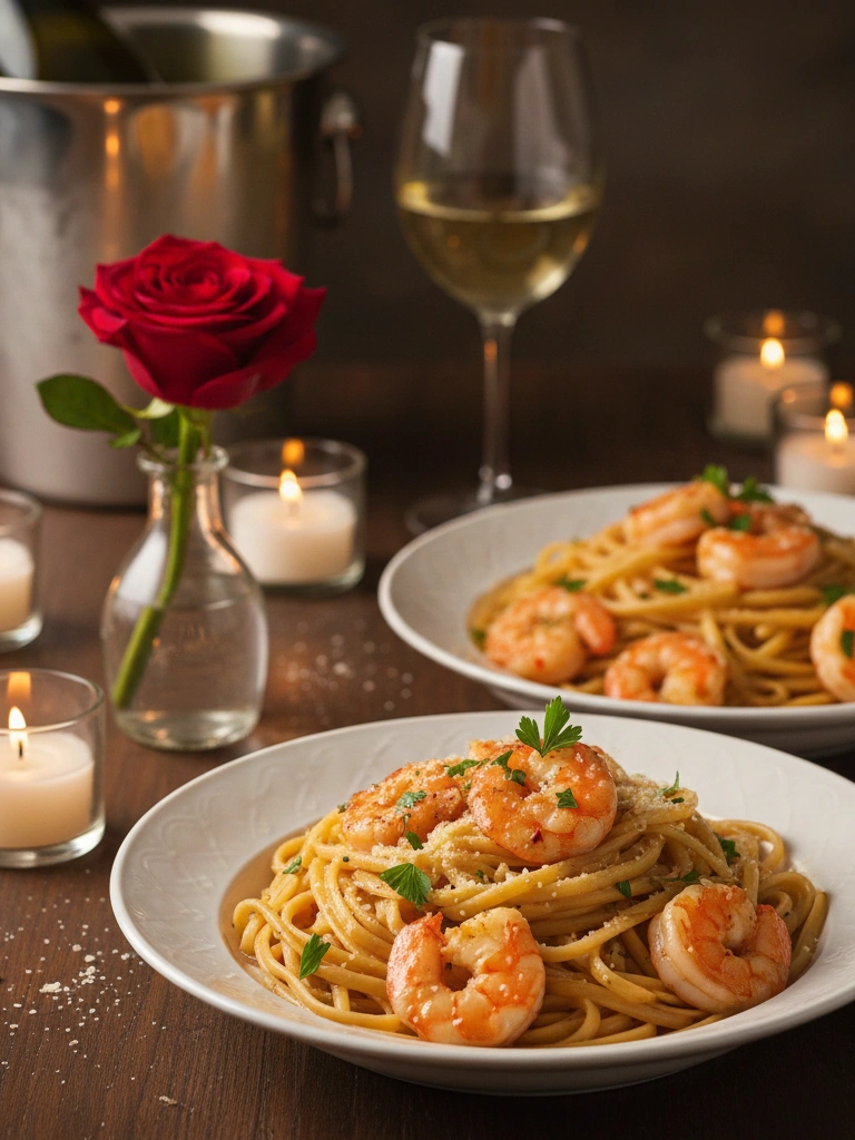 7. Seafood Shrimp Scampi Linguine Restaurant Style